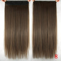 Soowee Long Straight Black to Gray Natural Color Women Ombre Hair High Tempreture Synthetic Hairpiece Clip in Hair Extensions