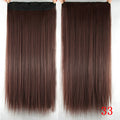 Soowee Long Straight Black to Gray Natural Color Women Ombre Hair High Tempreture Synthetic Hairpiece Clip in Hair Extensions