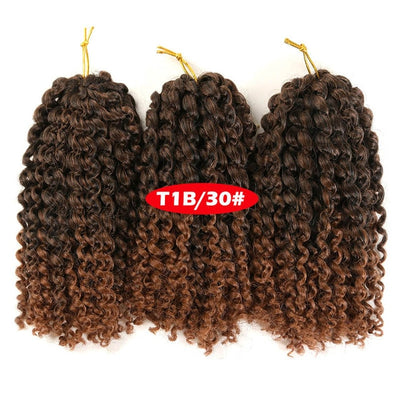 Crochet Braids kinky Twist Hair 8 inches Curly Crochet Hair Crochet Braids Hair Ombre Synthetic Hair Extensions