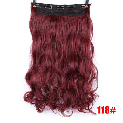 Allaosify 24" Curly 3/4 Full Head Clip in Hair Extensions Black Brown Blonde Real Natural Synthetic One Piece for Hair
