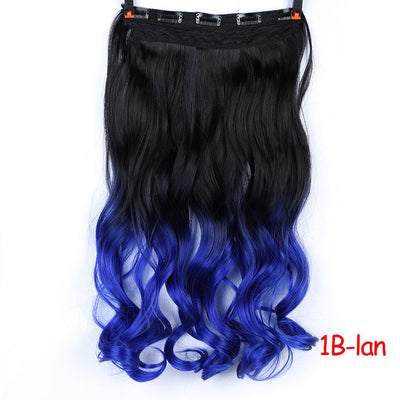 Allaosify 24" Curly 3/4 Full Head Clip in Hair Extensions Black Brown Blonde Real Natural Synthetic One Piece for Hair