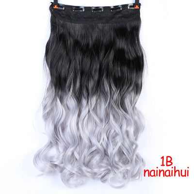 Allaosify 24" Curly 3/4 Full Head Clip in Hair Extensions Black Brown Blonde Real Natural Synthetic One Piece for Hair