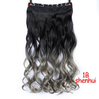Allaosify 24" Curly 3/4 Full Head Clip in Hair Extensions Black Brown Blonde Real Natural Synthetic One Piece for Hair