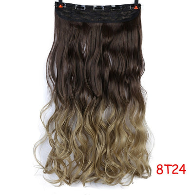 Allaosify 24" Curly 3/4 Full Head Clip in Hair Extensions Black Brown Blonde Real Natural Synthetic One Piece for Hair