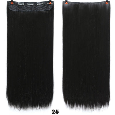 Allaosify 60cm 5 Clip In Hair Extension Heat Resistant Fake Hairpieces Long Straight Hairstyles Synthetic Clip In On Hair