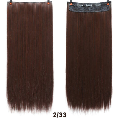 Allaosify 60cm 5 Clip In Hair Extension Heat Resistant Fake Hairpieces Long Straight Hairstyles Synthetic Clip In On Hair
