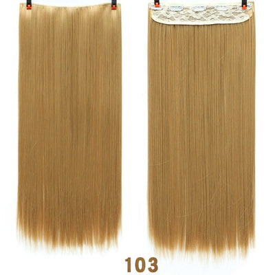 Allaosify 60cm 5 Clip In Hair Extension Heat Resistant Fake Hairpieces Long Straight Hairstyles Synthetic Clip In On Hair