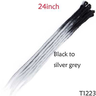 SNOILITE 20inch/24inch Handmade Dreadlocks Extensions Fashion Reggae Crochet Hip-Hop Synthetic Dreads Crochet Braiding Hair