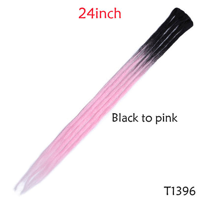 SNOILITE 20inch/24inch Handmade Dreadlocks Extensions Fashion Reggae Crochet Hip-Hop Synthetic Dreads Crochet Braiding Hair