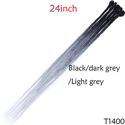 SNOILITE 20inch/24inch Handmade Dreadlocks Extensions Fashion Reggae Crochet Hip-Hop Synthetic Dreads Crochet Braiding Hair