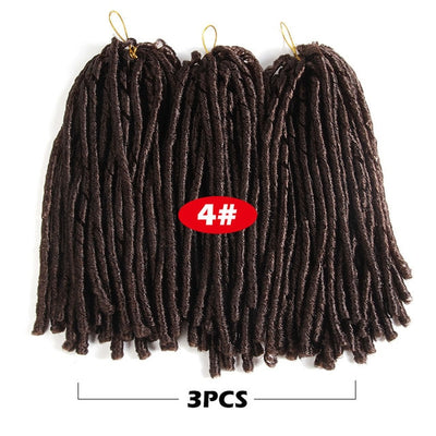 Soft Dreadlocks Crochet Braids 14 inches Synthetic Braiding Hair 30 Roots Crochet Hair Extensions For Women