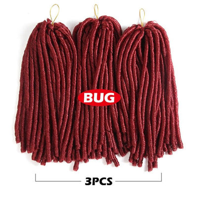 Soft Dreadlocks Crochet Braids 14 inches Synthetic Braiding Hair 30 Roots Crochet Hair Extensions For Women