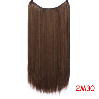 DIFEI 24 inch Long Synthetic Hair Heat Resistant Hairpiece Fish Line Straight Hair Extensions Secret Invisible Hairpieces