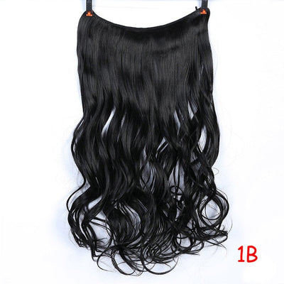 DIFEI 24 inch Long Synthetic Hair Heat Resistant Hairpiece Fish Line Straight Hair Extensions Secret Invisible Hairpieces