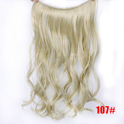 DIFEI 24 inch Long Synthetic Hair Heat Resistant Hairpiece Fish Line Straight Hair Extensions Secret Invisible Hairpieces