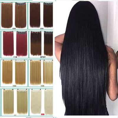 DIFEI 24 - inch straight hair patch women's high temperature fiber patch Hair Extensions Clip In Hair Extensions