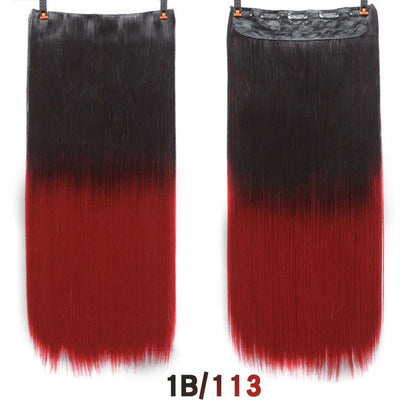 DIFEI 24 - inch straight hair patch women's high temperature fiber patch Hair Extensions Clip In Hair Extensions