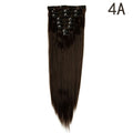 S-noilite 26" 8pcs Long Straight Women Clips in Hair Extension Synthetic Hairpiece Haistyle Heat Resistant White Red Purple