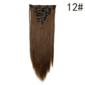 S-noilite 26" 8pcs Long Straight Women Clips in Hair Extension Synthetic Hairpiece Haistyle Heat Resistant White Red Purple