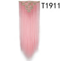 S-noilite 26" 8pcs Long Straight Women Clips in Hair Extension Synthetic Hairpiece Haistyle Heat Resistant White Red Purple