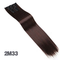 JINKAILI  12colors 24" 16 Clips in Hair Extensions Long Straight Synthetic Black Blonde Hairpieces 6Pcs/Set Heat Resistant False