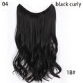AISI HAIR 22 inch No Clips Invisible in Hair Extensions Secret Fish Line Straight and Wave Synthetic hairs High Tempreture Fribe