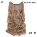 AISI HAIR 22 inch No Clips Invisible in Hair Extensions Secret Fish Line Straight and Wave Synthetic hairs High Tempreture Fribe