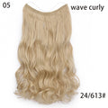 AISI HAIR 22 inch No Clips Invisible in Hair Extensions Secret Fish Line Straight and Wave Synthetic hairs High Tempreture Fribe