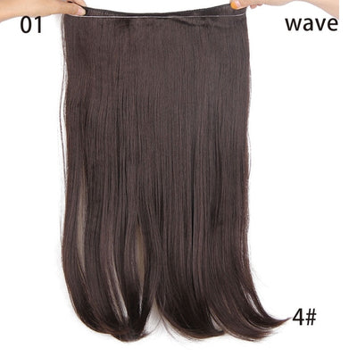 AISI HAIR 22 inch No Clips Invisible in Hair Extensions Secret Fish Line Straight and Wave Synthetic hairs High Tempreture Fribe