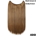 SNOILITE 20 inches Invisible Wire No Clips in Hair Extensions Secret Fish Line Hairpieces long Straight natual hair synthetic