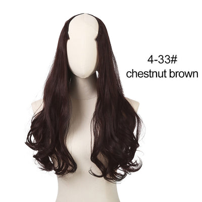 SARLA 24" U-Part Synthetic Hair Extension Clip In Long Thick Curly Natural Blonde Flase Hair Hairpieces For Women Heat Resistant