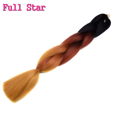 1pack Ombre hair bundles Synthetic Jumbo Braiding Hair Full Star Crochet Blonde Pink Blue Purple Rainbow Fake hair Extensions