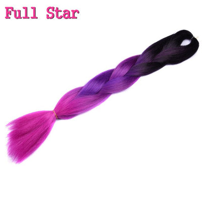 1pack Ombre hair bundles Synthetic Jumbo Braiding Hair Full Star Crochet Blonde Pink Blue Purple Rainbow Fake hair Extensions