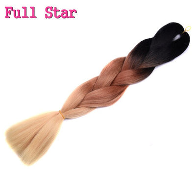1pack Ombre hair bundles Synthetic Jumbo Braiding Hair Full Star Crochet Blonde Pink Blue Purple Rainbow Fake hair Extensions