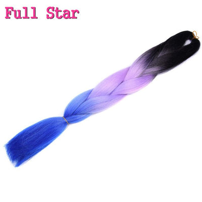 1pack Ombre hair bundles Synthetic Jumbo Braiding Hair Full Star Crochet Blonde Pink Blue Purple Rainbow Fake hair Extensions