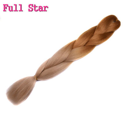 1pack Ombre hair bundles Synthetic Jumbo Braiding Hair Full Star Crochet Blonde Pink Blue Purple Rainbow Fake hair Extensions