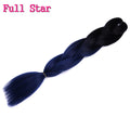 1pack Ombre hair bundles Synthetic Jumbo Braiding Hair Full Star Crochet Blonde Pink Blue Purple Rainbow Fake hair Extensions