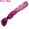 1pack Ombre hair bundles Synthetic Jumbo Braiding Hair Full Star Crochet Blonde Pink Blue Purple Rainbow Fake hair Extensions