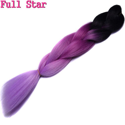 1pack Ombre hair bundles Synthetic Jumbo Braiding Hair Full Star Crochet Blonde Pink Blue Purple Rainbow Fake hair Extensions