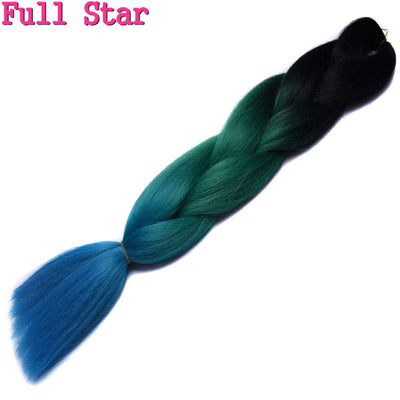 1pack Ombre hair bundles Synthetic Jumbo Braiding Hair Full Star Crochet Blonde Pink Blue Purple Rainbow Fake hair Extensions