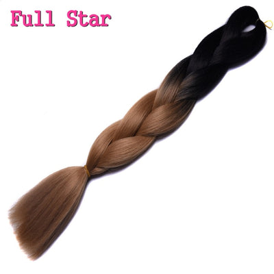 1pack Ombre hair bundles Synthetic Jumbo Braiding Hair Full Star Crochet Blonde Pink Blue Purple Rainbow Fake hair Extensions