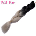 1pack Ombre hair bundles Synthetic Jumbo Braiding Hair Full Star Crochet Blonde Pink Blue Purple Rainbow Fake hair Extensions