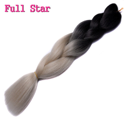 1pack Ombre hair bundles Synthetic Jumbo Braiding Hair Full Star Crochet Blonde Pink Blue Purple Rainbow Fake hair Extensions