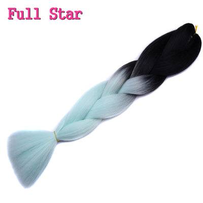 1pack Ombre hair bundles Synthetic Jumbo Braiding Hair Full Star Crochet Blonde Pink Blue Purple Rainbow Fake hair Extensions