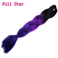 1pack Ombre hair bundles Synthetic Jumbo Braiding Hair Full Star Crochet Blonde Pink Blue Purple Rainbow Fake hair Extensions