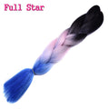 1pack Ombre hair bundles Synthetic Jumbo Braiding Hair Full Star Crochet Blonde Pink Blue Purple Rainbow Fake hair Extensions