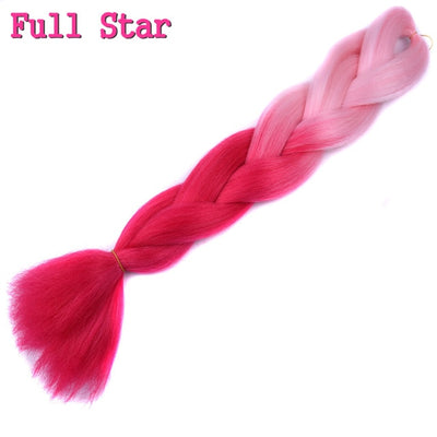 1pack Ombre hair bundles Synthetic Jumbo Braiding Hair Full Star Crochet Blonde Pink Blue Purple Rainbow Fake hair Extensions