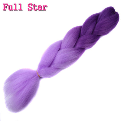 1pack Ombre hair bundles Synthetic Jumbo Braiding Hair Full Star Crochet Blonde Pink Blue Purple Rainbow Fake hair Extensions