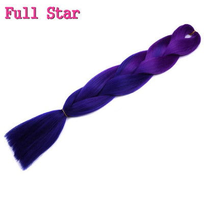1pack Ombre hair bundles Synthetic Jumbo Braiding Hair Full Star Crochet Blonde Pink Blue Purple Rainbow Fake hair Extensions