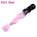 1pack Ombre hair bundles Synthetic Jumbo Braiding Hair Full Star Crochet Blonde Pink Blue Purple Rainbow Fake hair Extensions